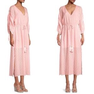 NWT Alice + Olivia Esmeralda Devoré Silk Blend Midi Dress